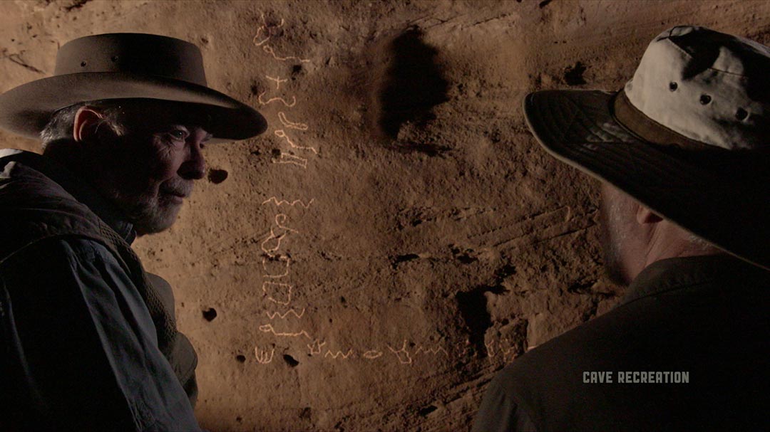 Egyptologist David Rohl and filmmaker Timothy Mahoney in a scene from from Patterns of Evidence: The Moses Controversy.