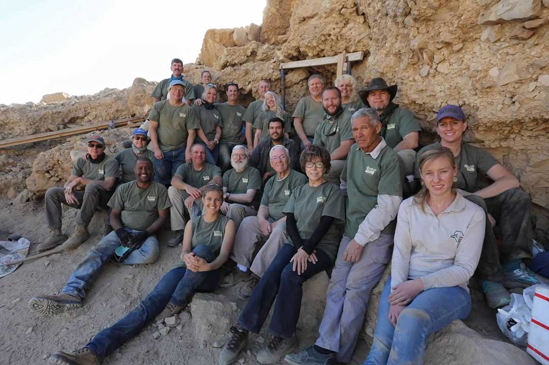 The excavation team posing at Qumran in the West Bank