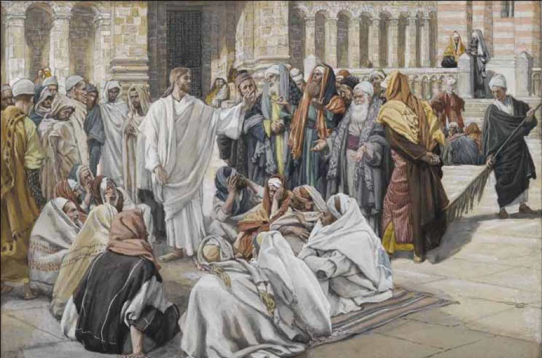 Painting: The Pharisees Question Jesus by James Tissot