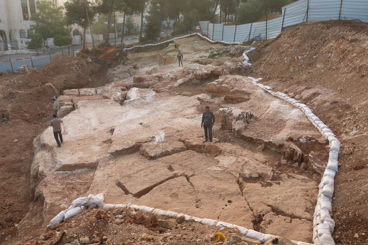 Archeologists in the stone quarry in Jerusalem