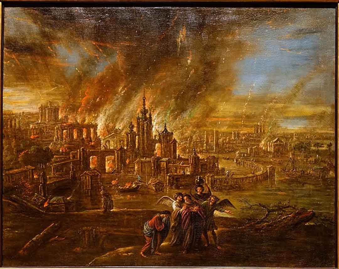 Painting: Sodom and Gomorrah Afire by Jacob de Wet II