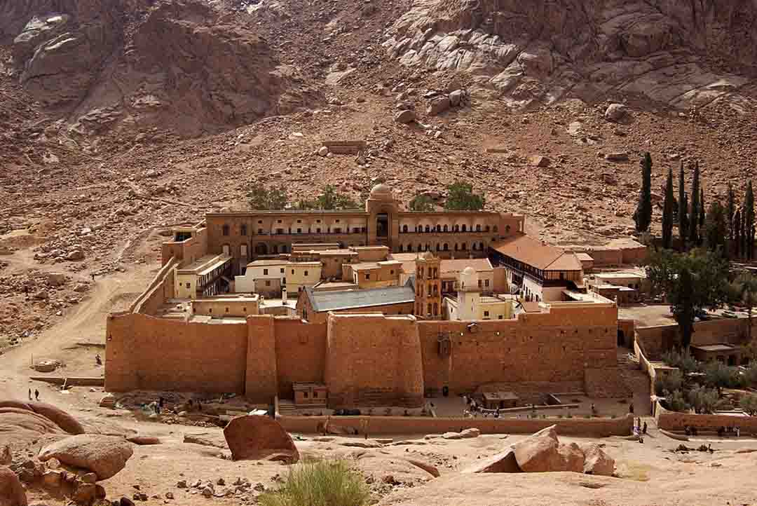 Saint Catherine's Monastery in Sinai, Egypt where eighteen sheets of the Codex Sinaiticus are kept