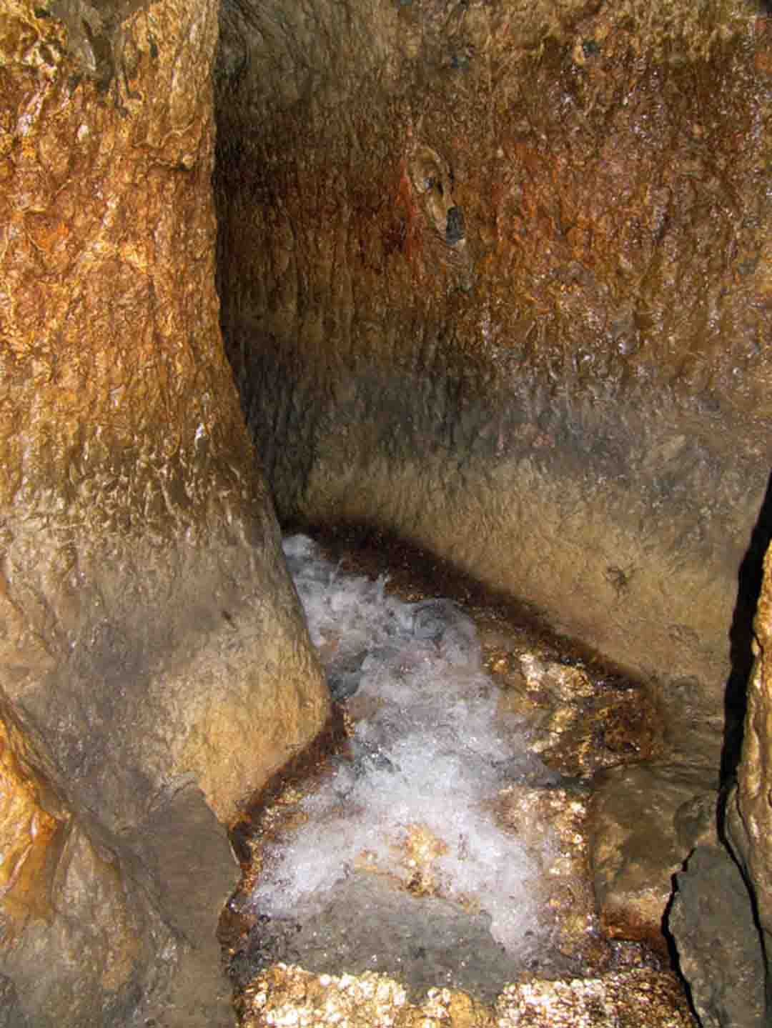 Water flowing through Hezekiah's ancient Tunnel